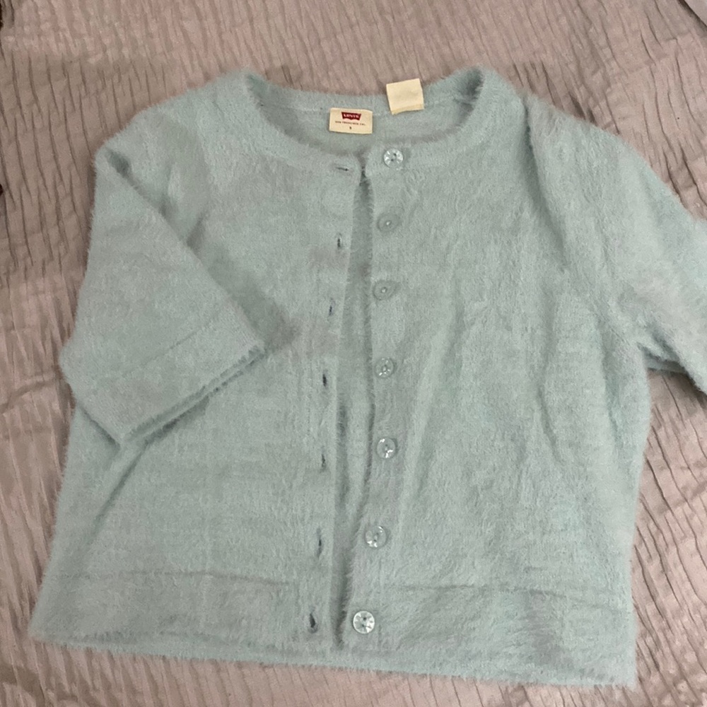 Fuzzy cropped cardigan